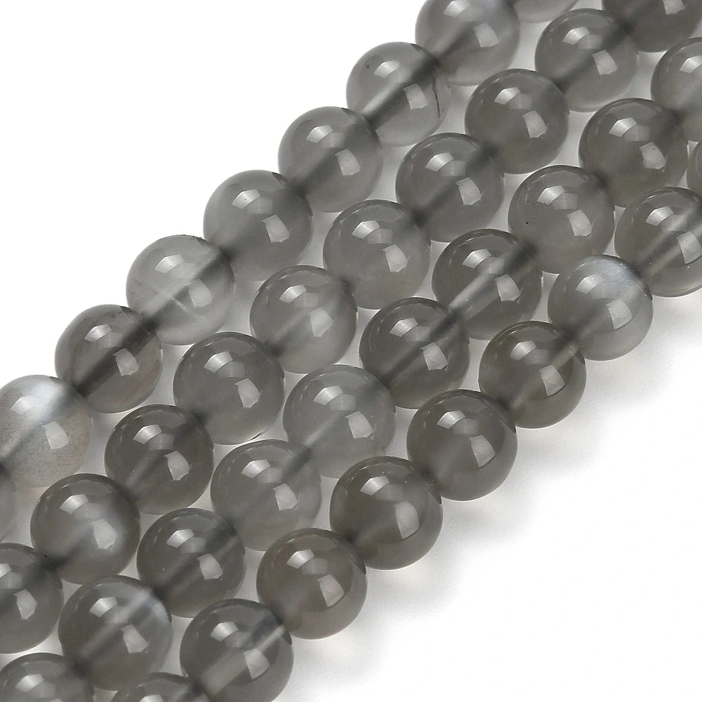 Měsíční kámen šedý, kvalita A, 6 mm, půlšňůra 19 cm (cca 32 korálků)