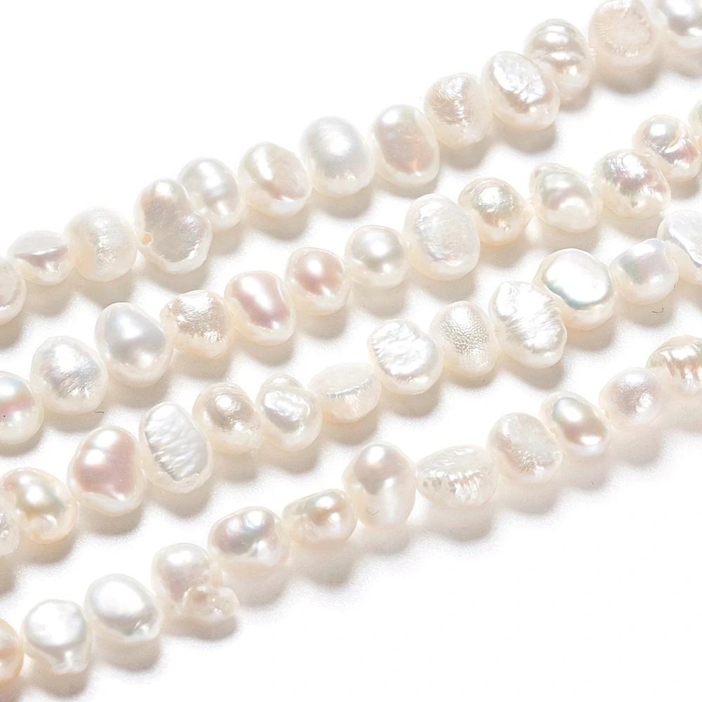 Říční perly, 4,5-6,5 mm, půlšňůra 18 cm