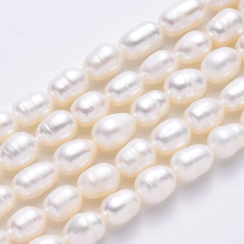 Říční perly, 6,5-7,5 mm, půlšňůra 17 cm