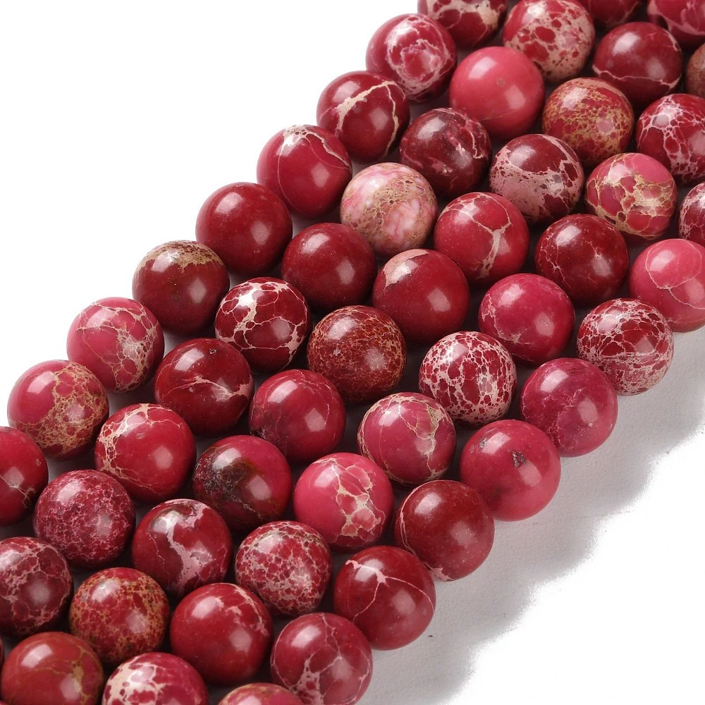 Regalit červený, 8-9 mm, půlšňůra 18 cm (cca 23 ks)