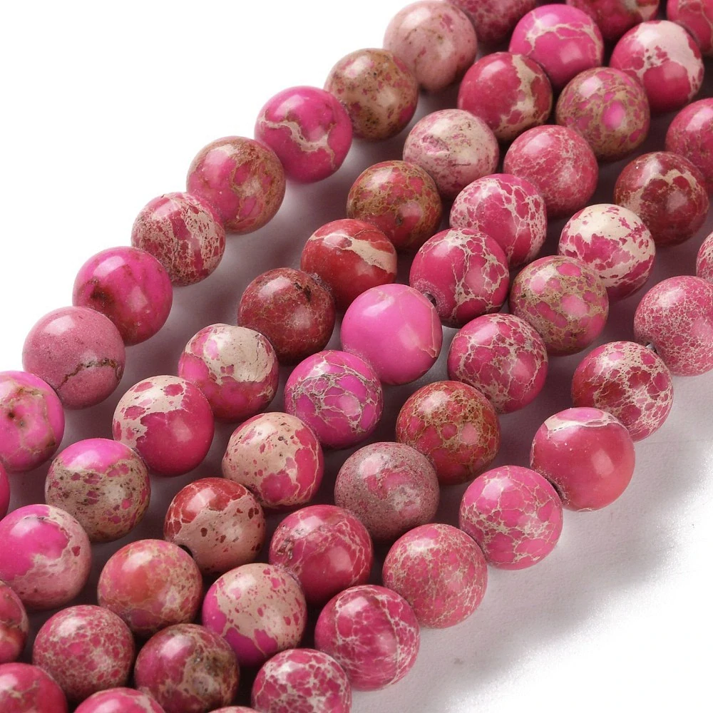 Regalit rekonstruovaný růžový, 8-9 mm, půlšňůra 18 cm (cca 23 ks)