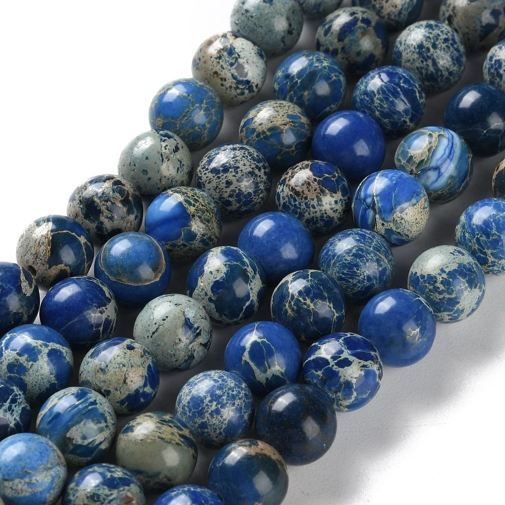 Regalit tmavě modrý, 8-9 mm, půlšňůra 18 cm (cca 23 ks)