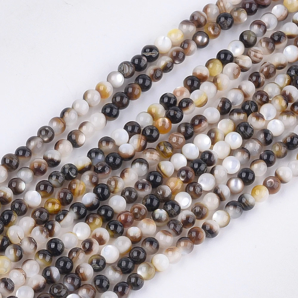 Mušlovina, 3-3,5 mm, šňůra 38 cm (cca 115 korálků)