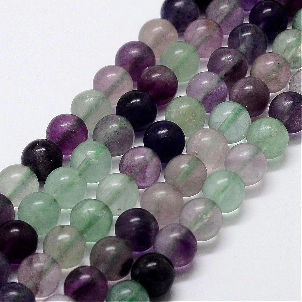 Fluorit 6 mm, šňůra 38 cm (cca 60 korálků)