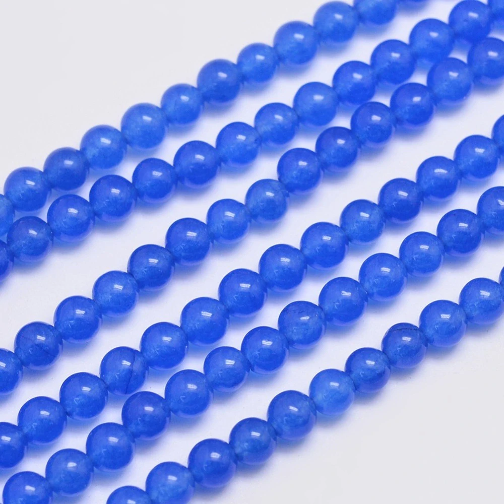 Jadeit tmavě modrý, 4 mm, šňůra 38 cm (cca 92 korálků)