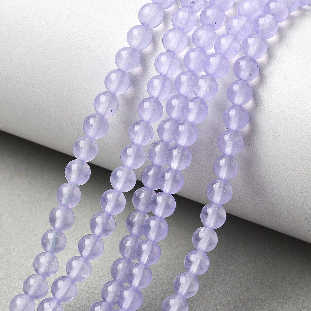 Jadeit světle fialový, 4-4,5 mm, šňůra 38 cm (cca 92 korálků)