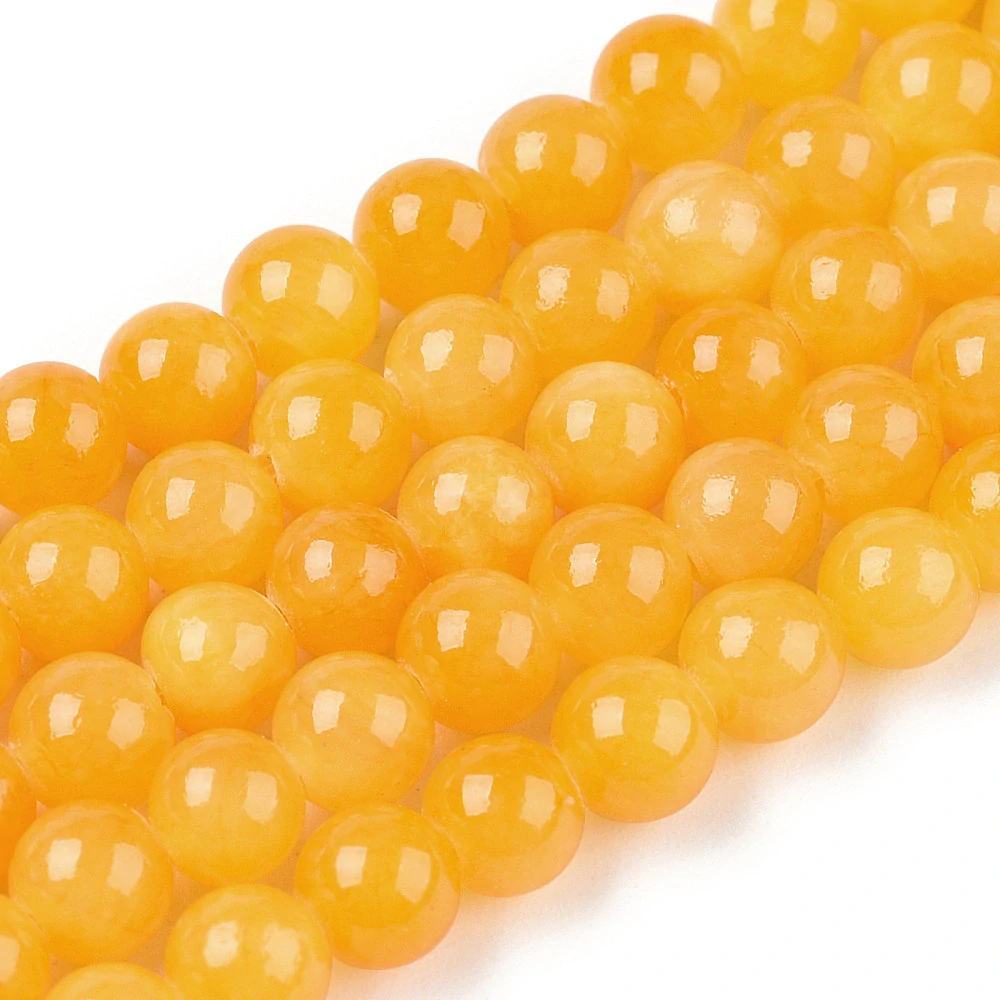 Jadeit tmavě žlutý, 4-4,5 mm, šňůra 38 cm (cca 92 korálků)
