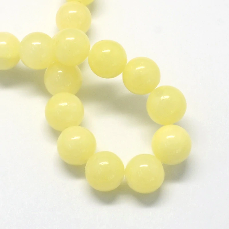 Jadeit žlutý, 4-4,5 mm, šňůra 38 cm (cca 92 korálků)