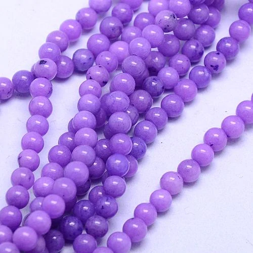 Jadeit fialový, 8 mm, šňůra 38 cm (cca 46 korálků)