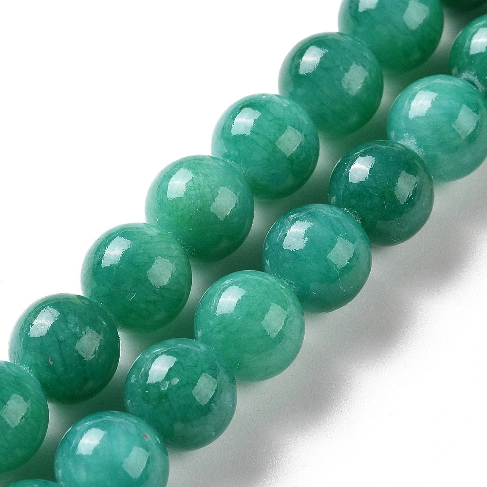 Jadeit zelený, 8 mm, šňůra 38 cm