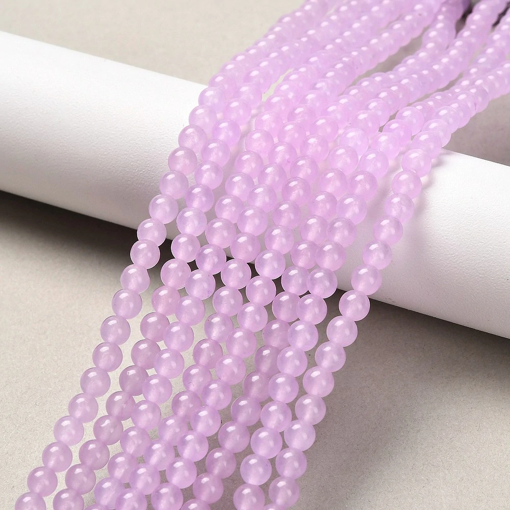 Jadeit levandulový, 6 mm, šňůra 38 cm (cca 92 korálků)