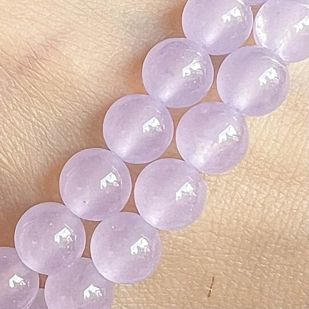 Jadeit světle fialový, 8 mm, balení 5 kusů