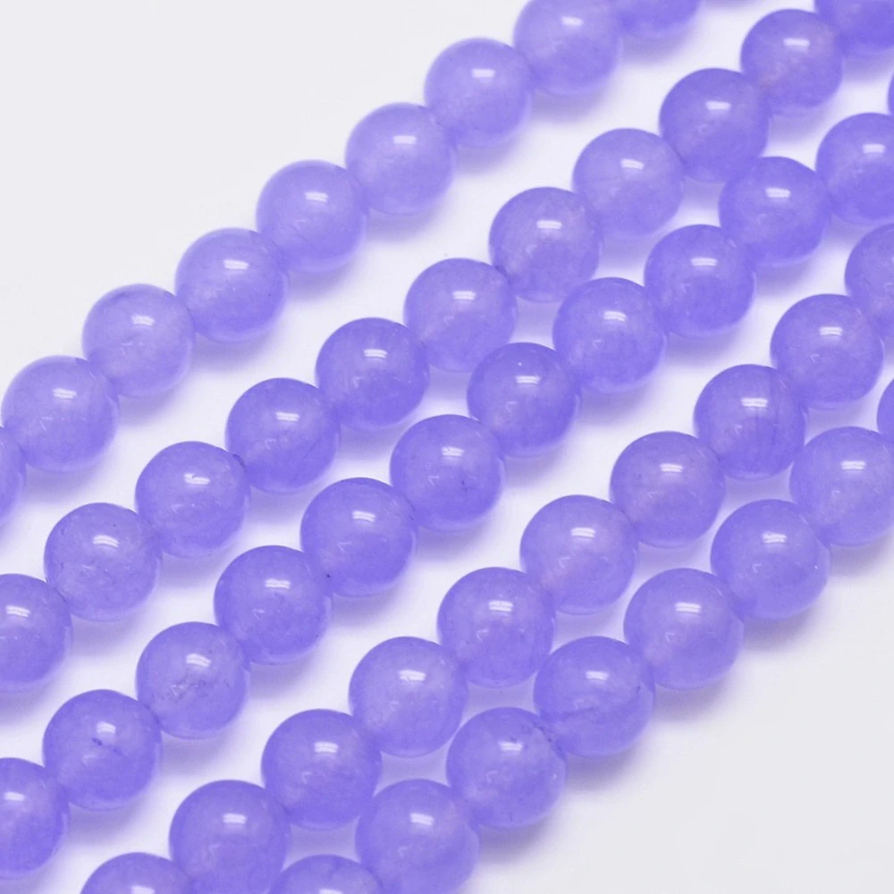 Jadeit tmavě fialový, 8 mm, šňůra 38 cm (cca 46 korálků)