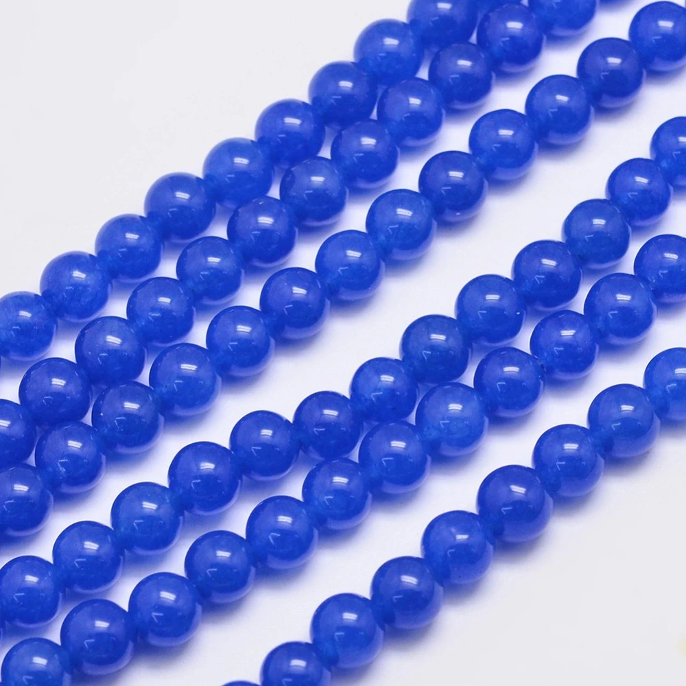 Jadeit tmavě modrý, 8 mm, šňůra 38 cm (cca 48 korálků)