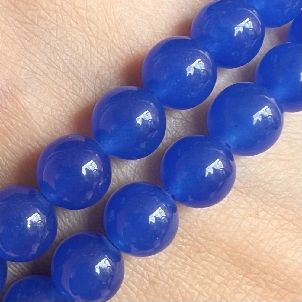 Jadeit tmavě modrý, 8 mm, balení 5 kusů