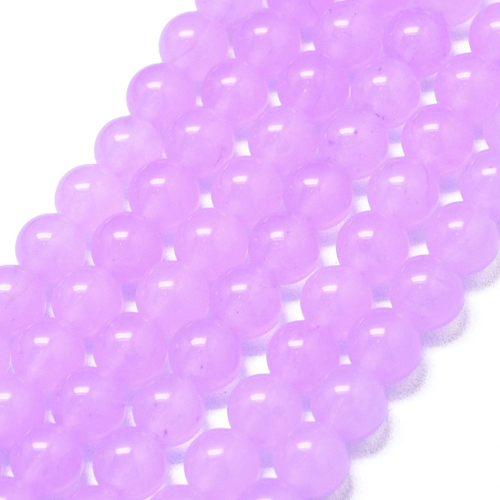 Jadeit světle fialový, 4-4,5 mm, šňůra 38 cm (cca 92 korálků)