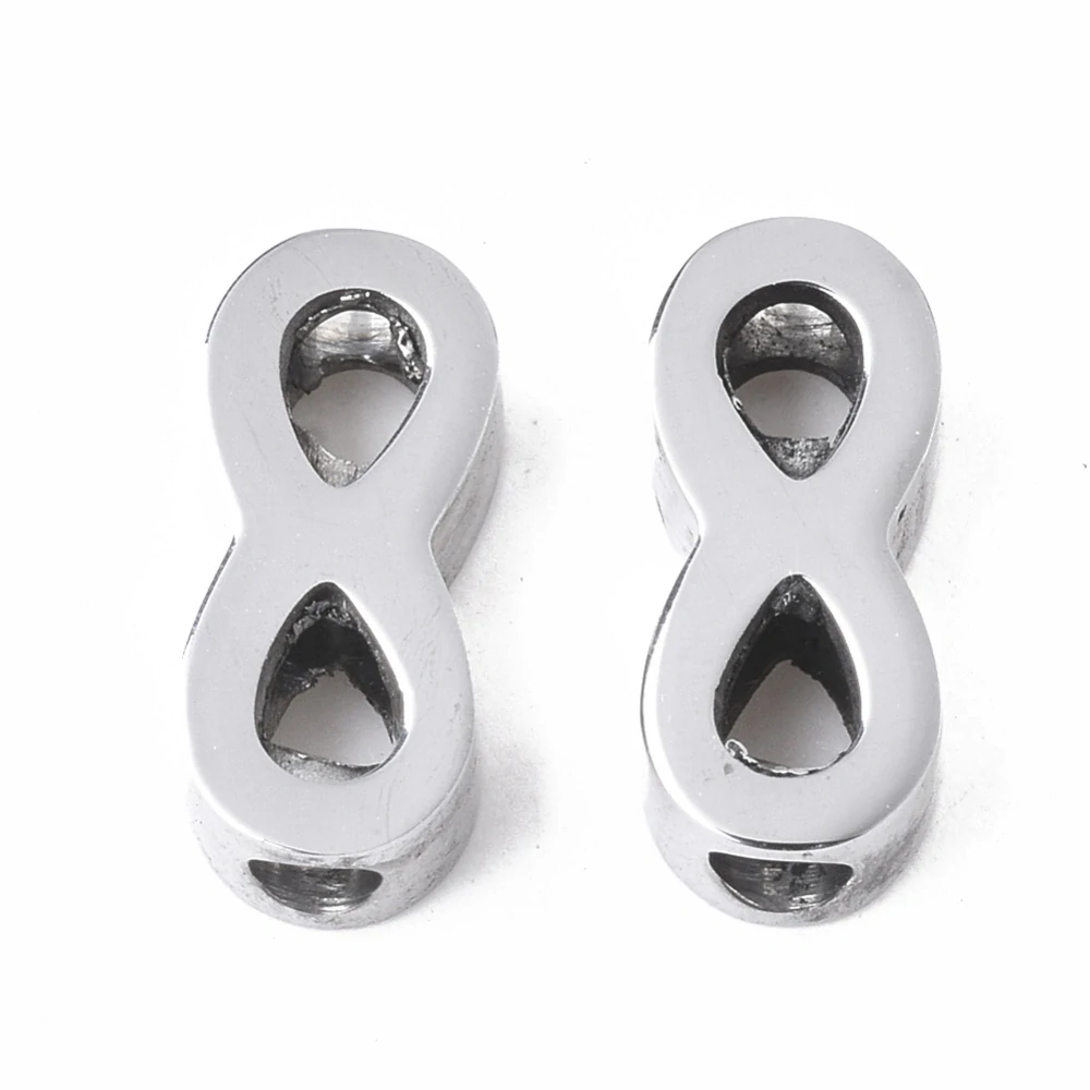 304 Nerezové Nekonečno, stříbrné, 10x4 mm