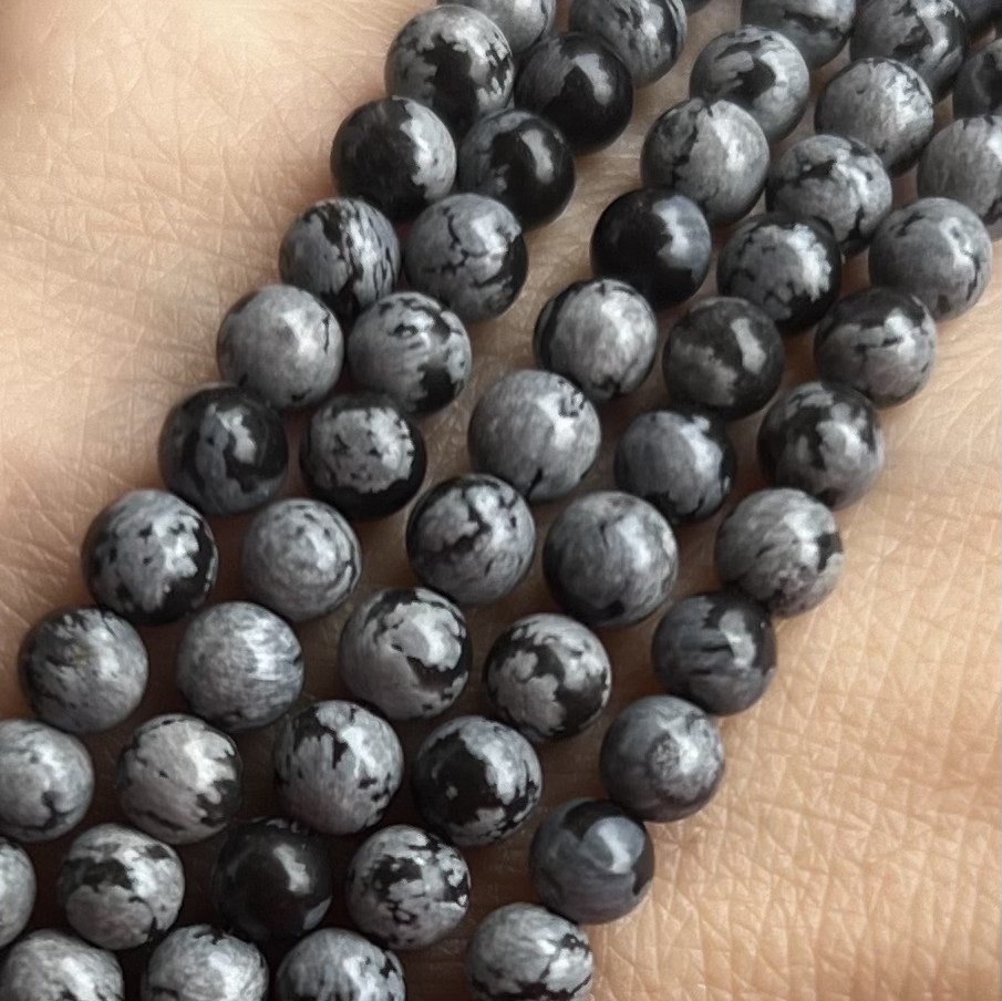 Obsidián vločkový, 4,5-5 mm, balení 5 ks