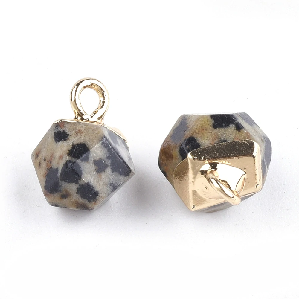 Jaspis dalmatin přívěsek pokovený, 11x8 mm