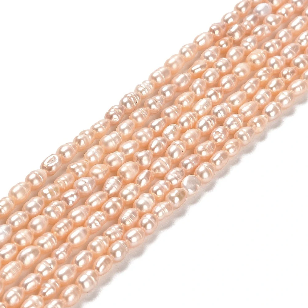 Říční perly meruňkové, kvalita A+, cca 3-5 mm, šňůra 35 cm