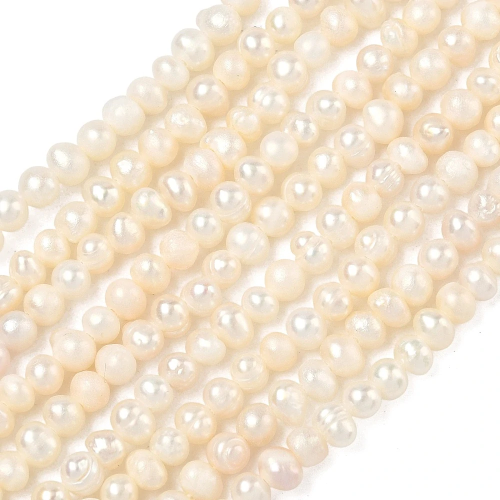 Říční perly, kvalita B, cca 3-4 mm, šňůra 34 cm