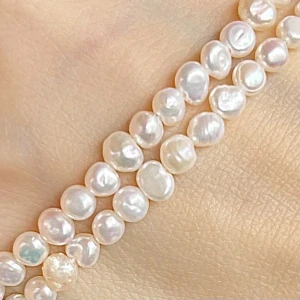 Říční perly se strukturou, 4x4-5 mm, balení 5 ks