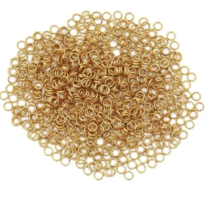 Spojovací kroužek zlatý - ocel, 0,5x3 mm, balení 10 ks