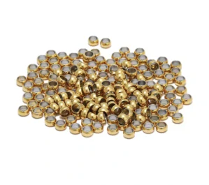 Zamačkávací rokajl, zlatý - ocel, 1,5 mm, balení 10 ks