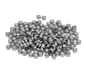 Zamačkávací rokajl, stříbrný - ocel, 1,5 mm, balení 10 ks