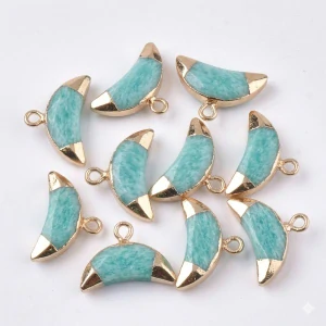 Přívěsek měsíc amazonit, 12x18 mm