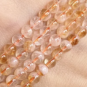 Citrín pálený, 4-5 mm, šňůra 38 cm (cca 90 korálků) 