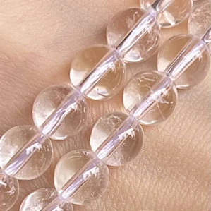 Křišťál čirý, kvalita A, 8 mm, šňůra 38 cm (cca 44 korálků)