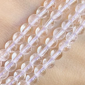 Křišťál čirý, kvalita A, 4 mm, šňůra 38 cm (cca 90 korálků)