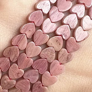 Rodonit srdce, 6 mm, balení 5 ks
