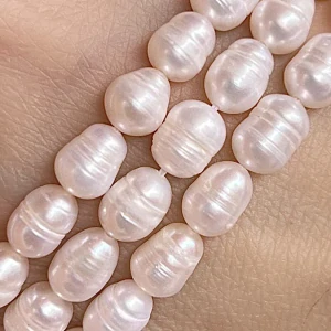 Říční perly, 6,5-7,5 mm, půlšňůra 17 cm