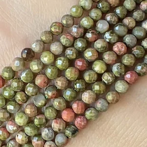 Unakit, 3-3,5 mm, šňůra 38 cm (cca 86 korálků)