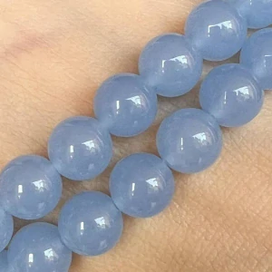 Jadeit modrý, 8 mm, šňůra 38 cm (cca 48 korálků)