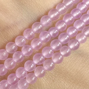 Jadeit růžový, 4-4,5 mm, šňůra 38 cm (cca 92 korálků)