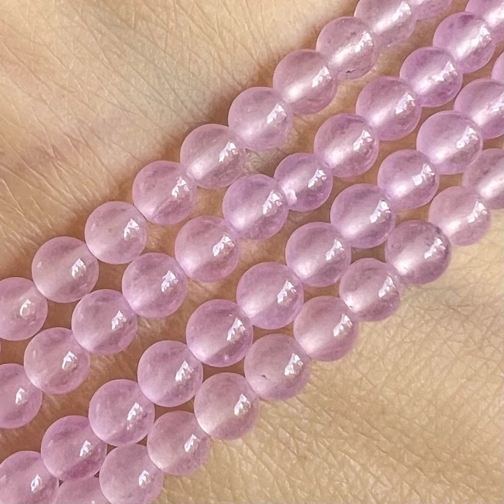 Jadeit růžový barvený, 4-4,5 mm, šňůra 38 cm (cca 92 korálků)