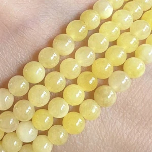Jadeit žlutý, 4-4,5 mm, šňůra 38 cm (cca 92 korálků)