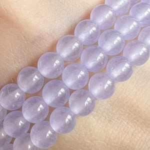 Jadeit levandulový, 6 mm, šňůra 38 cm (cca 92 korálků)