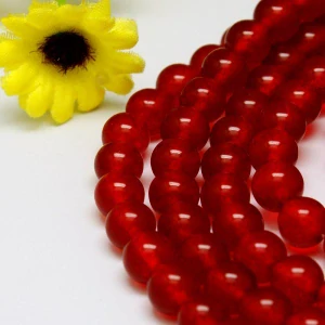 Jadeit červený, 8 mm, šňůra 38 cm (cca 50 korálků)