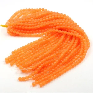 Jadeit oranžový, 8 mm, šňůra 38 cm (cca 46 korálků)