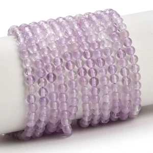 Ametyst levandulový, 4-4,5 mm, šňůra 38 cm (cca 90 korálků)
