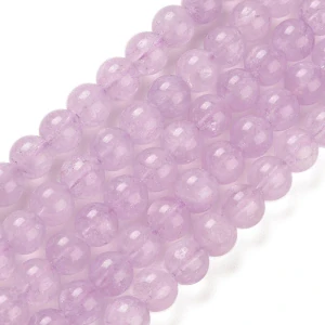 Ametyst levandulový, 6-6,5 mm, šňůra 38 cm (cca 60 korálků)