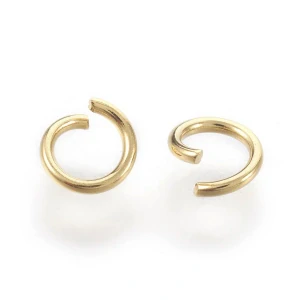 Spojovací kroužek světle zlatý - ocel, 0,8x4 mm, balení 10 ks