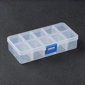 Organizér na korálky malý, 13.5x7x3cm, 10 přihrádek