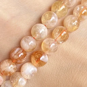 Citrín pálený, 8 mm, balení 5 ks