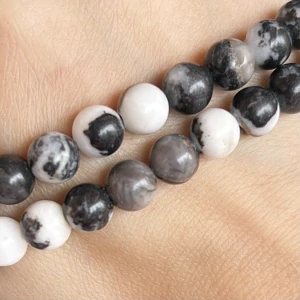 Jaspis zebra černobílý, 8 mm, balení 5 ks