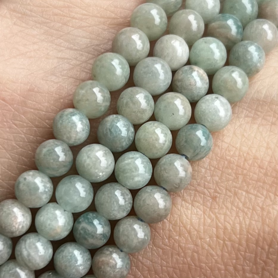 Amazonit, 4,5-5 mm, kvalita B, balení 5 ks